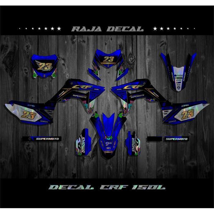 Decal Sticker Crf 150L Fullbody_Stiker Dekal Crf Bahan Hologram Motif Simple Floral Kode 048 Origina
