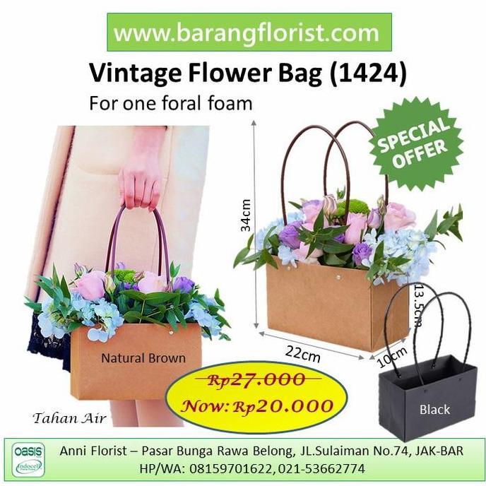 Flowpick- Vintage Flower Bag (1424), Tas Bunga, Kotak Bunga