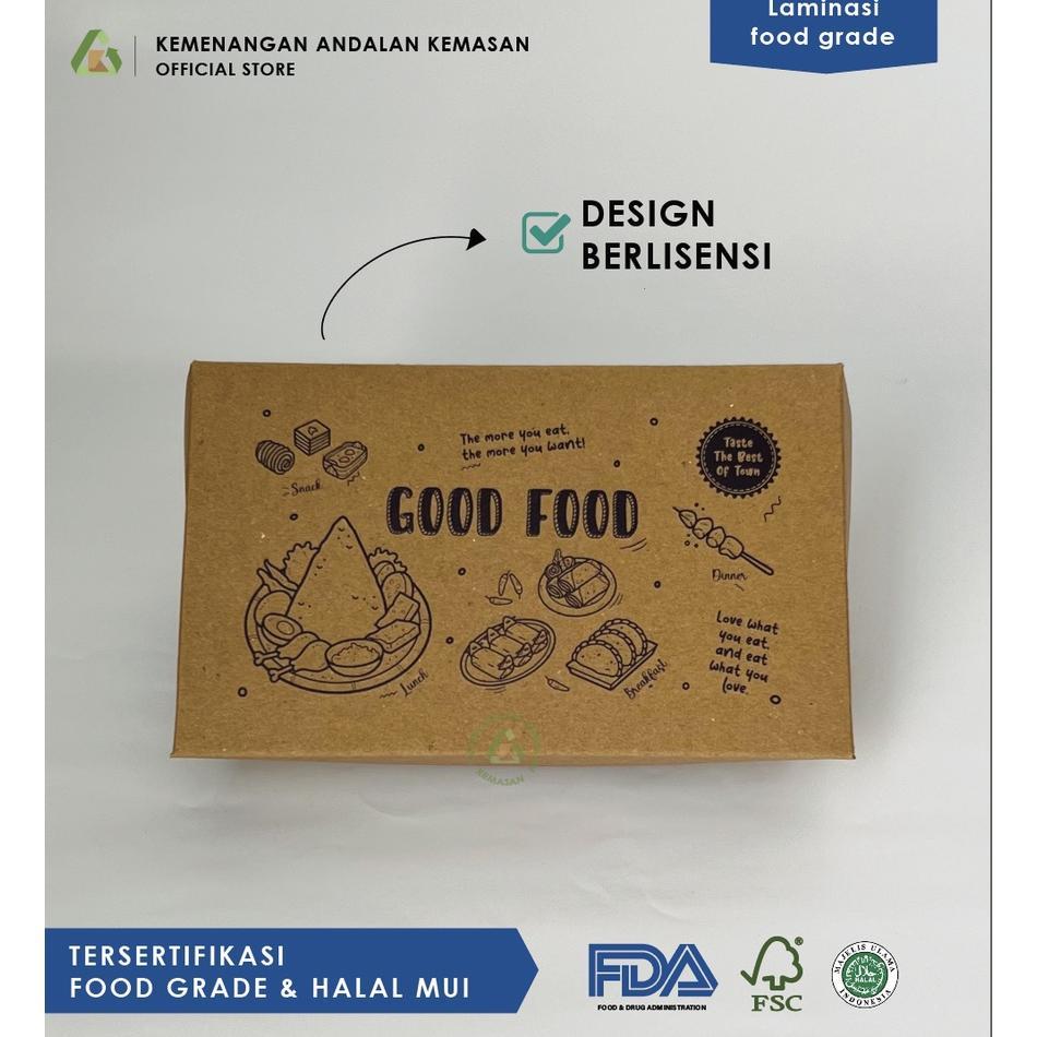HOT SALE PAPER LUNCH BOX S, M, L / KOTAK MAKANAN COKLAT POLOS / LUNCH BOX SELIP (WAJIB MEMBELI EXTRA