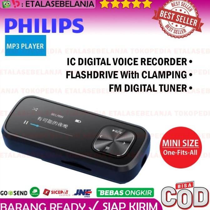MP3 Player 32GB - IC Recorder - FM - OTG - Sports Clamp Philips SA1102