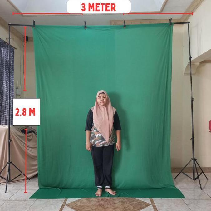 Stand background dengan kain backdrop green screen