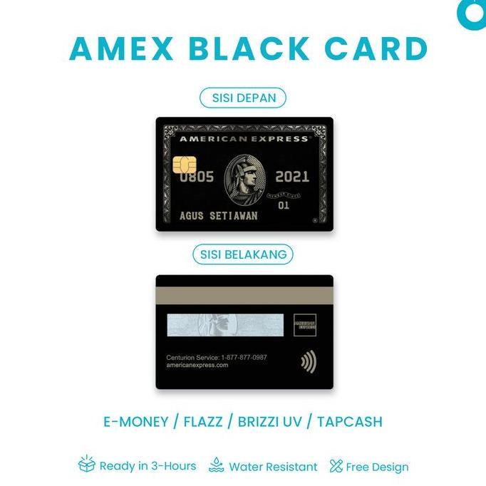 Giftx- Print Kartu E-Toll Gen 2 Amex Black Card Custom Etoll American Express