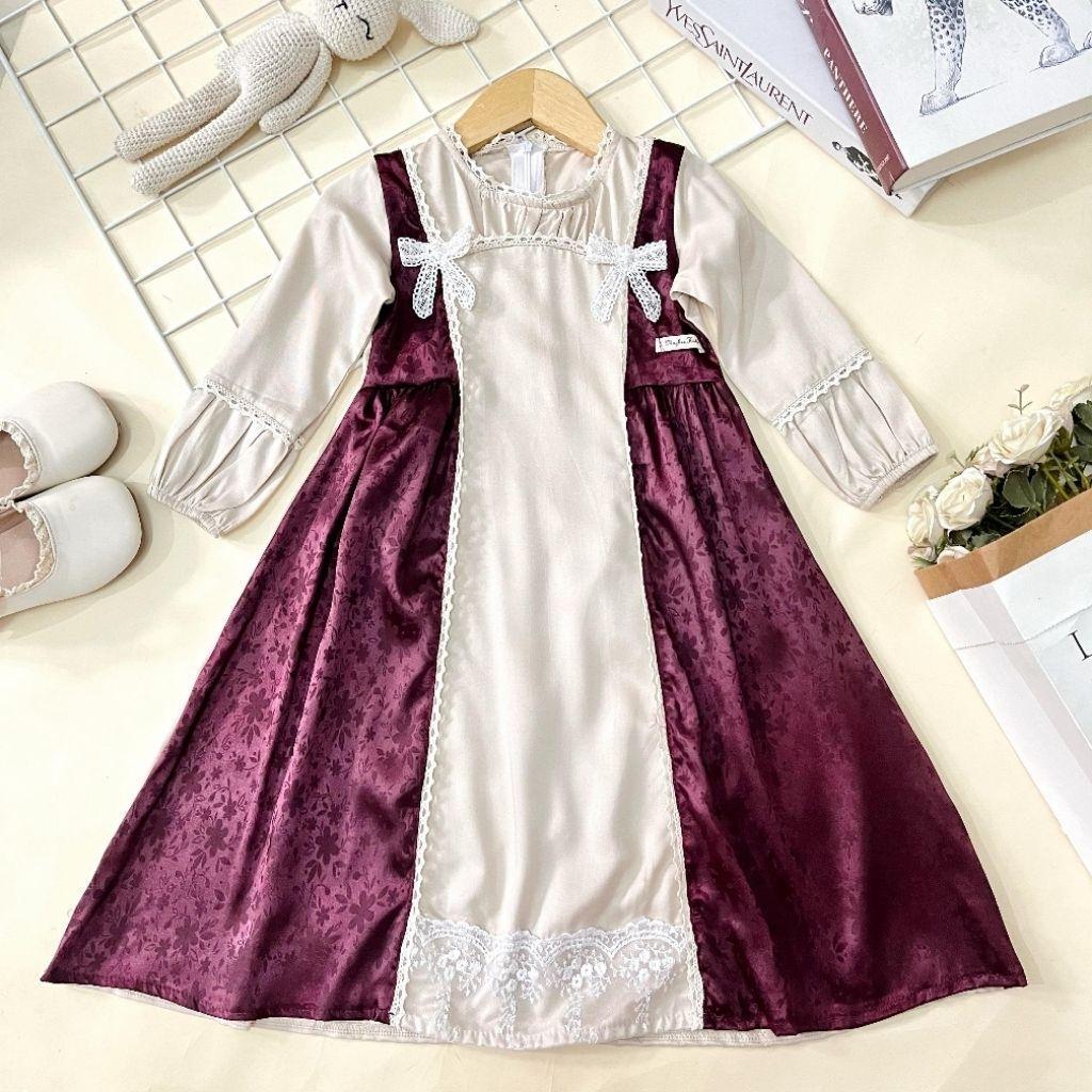 Ncc - Maybee Kids Usia 2-8 Tahun Gamis Panjang Anak Perempuan Akleema Long Dress Baju Muslim Anak Ce
