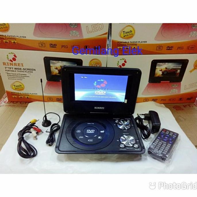 NEW PORTABLE TV DVD USB RADIO RINREI 7 INCH