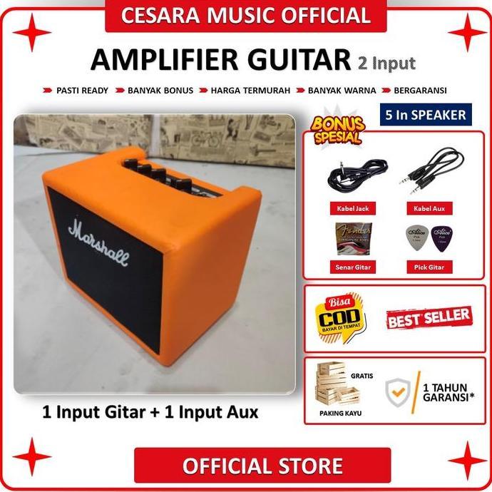 Sandalan - kseller Ampli Gitar Bass 5 Inch ada bluetooth 2 Input efek DELAY distorsi Bonus Kabel Jac