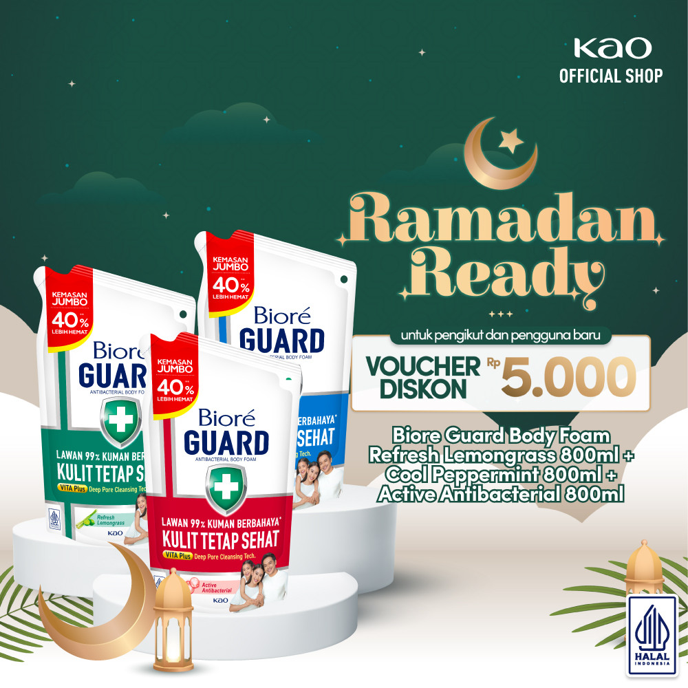 Biore Guard Sabun Mandi Cair Body Wash Refresh Lemongrass + Active Antibacterial + Cool Peppermint 8