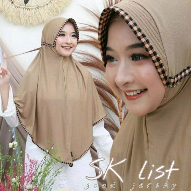 Xkxk- Jilbab Serut Kotak Besar Kerudung Wanita Serut Inayah Kotak Hijab Instan Serut Jumbo Jersey Te