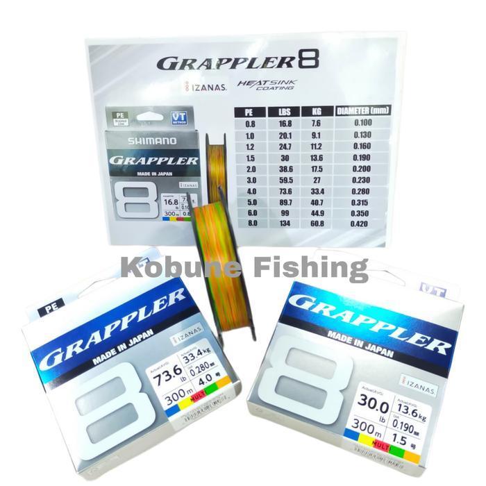Senar Pe Shimano Grappler X8 Made In Japan Pe 2 38.6Lb 0.20Mm