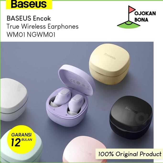BASEUS Earphone Bluetooth Encok WM01 True Wireless Earphones TWS WM01