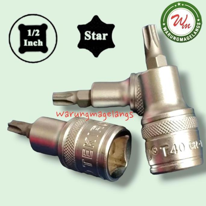 Kunci Sok BINTANG T45 TEKIRO stang 1/2 inch star bit socket
