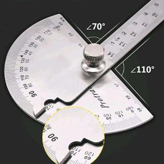 .........] Penggaris Busur Derajat Combi Stainless Protractor 180 derajat