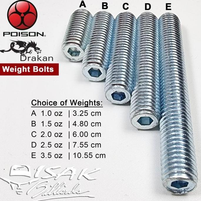 Drakan Weight Bolt - Baut Pemberat Stick Billiard Biliar Poison Cue