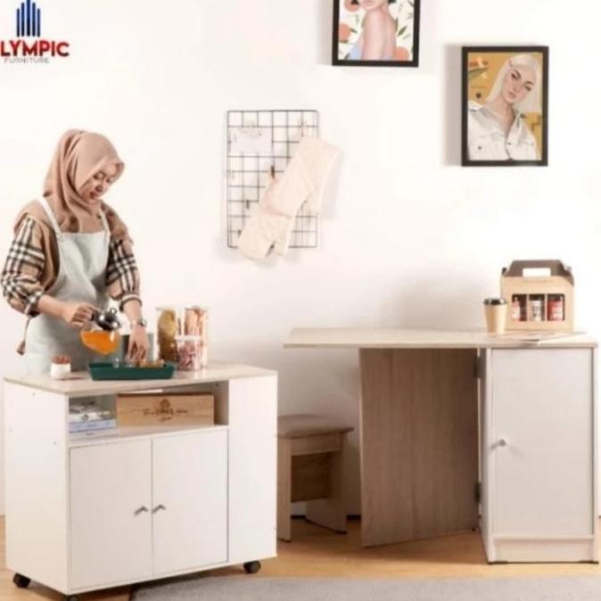 TERLARIS - Rak Serbaguna Meja Sudut Kecil Rak Dorong DTR RUBIK 01 OLYMPIC