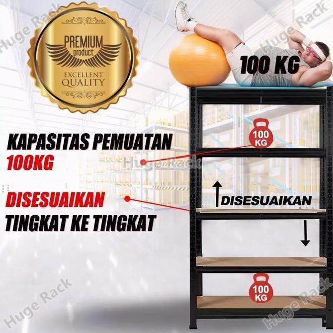 Rak besi siku 3/4/5/6 susun Rak serbaguna barang dagangan / Kayu/Rak gudang /Kayu/Shelf/rak kamar ti