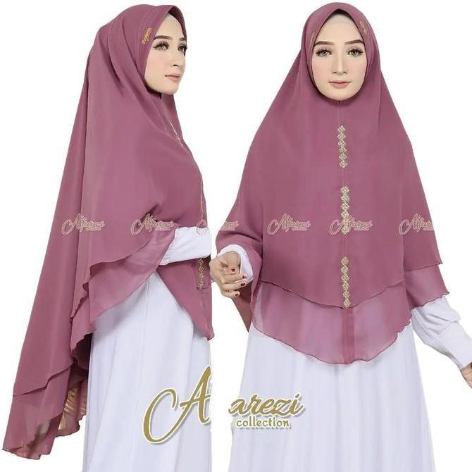 Xkxk- Khimar Syari Hijab 2 Layer Jumbo Kerudung Instan Cerruty Panjang Muslim Syari Ceruty Ceruti Sw