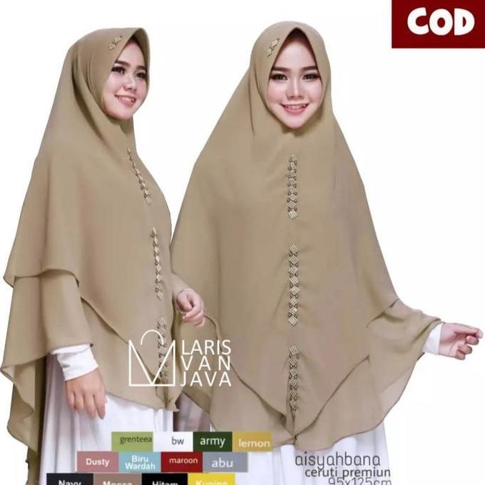 Xkxk- Khimar Aisyahbana Swarousky Hijab Instan Jumbo Cerruty Layer Panjang Muslim Syari Kerudung Cer