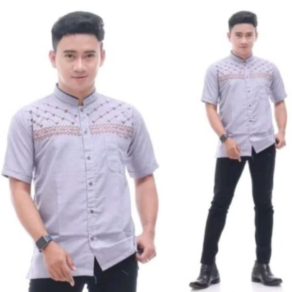 BELI Baju Koko pria dewasa katun Bordir Kekinian BELI