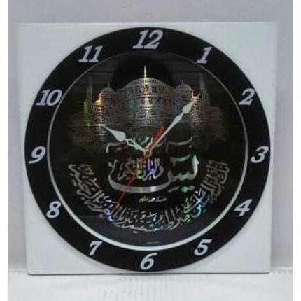Promo Jam Dinding Pioneer Kaligrafi Arab Kotak Mengkilap Diameter 28.5Cm Cod