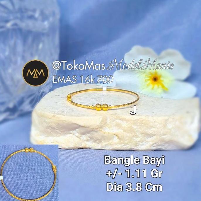 Gelang emas bayi baby emas kuning 700 kadar 16 K