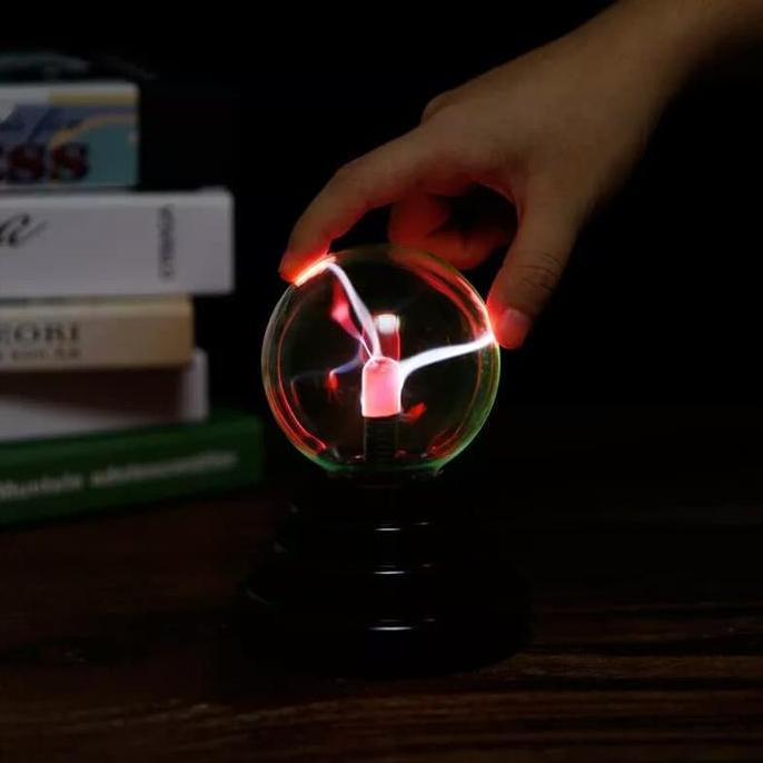 lampu hias bola kristal plasma usb-bola kristal pajangan unik sentuh