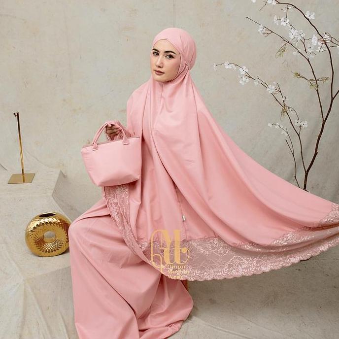 BELI QMW - Mukena Dewasa Renda Brukat Mewah 2in1 Katun Premium Terbaru Nyaman BELI