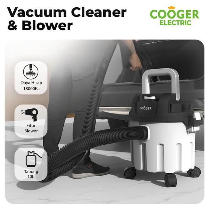 PANGRANGO [COD] COOGER Electric Vacuum Cleaner Dan Blower 18000Pa Multifungsi Penyedot Debu 10L Wet 