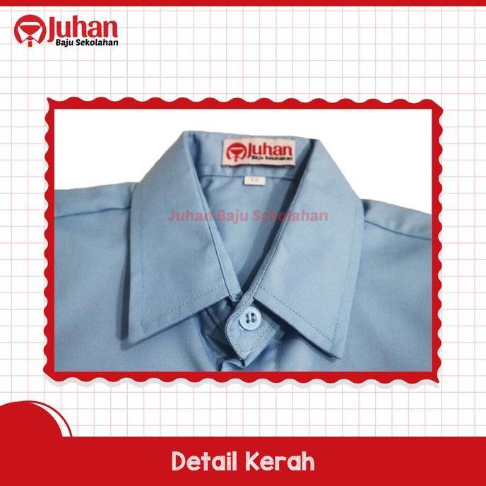 SERAGAM SEKOLAH BAJU SERAGAM BIRU LENGAN PENDEK KEMEJA BIRU BAJU BIRU