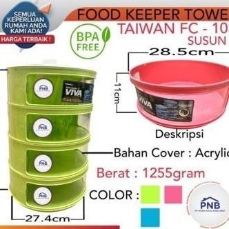 Tudung Saji/Tempat Penyimpanan Makanan Susun 4/Tingkat 4 Ukuran Besar WAR