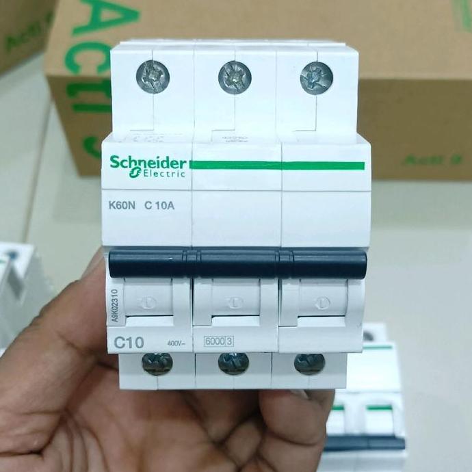 Mcb Schneider 3Phase 10A Acti 9 K60N C 10A Asli