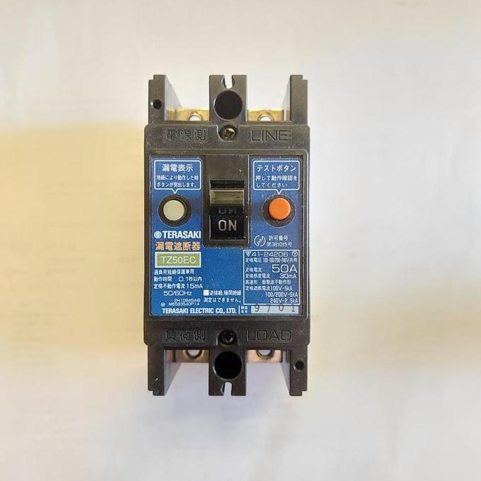 Terasaki Elcb Tz50Ec 2P 50A 30 Ma 100-240 Vac Made In Japan Murah