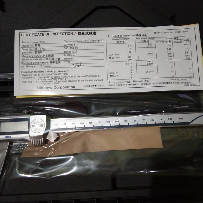Caliper sigmat digital 0-200 mm original Mitutoyo baru...Coolant proof