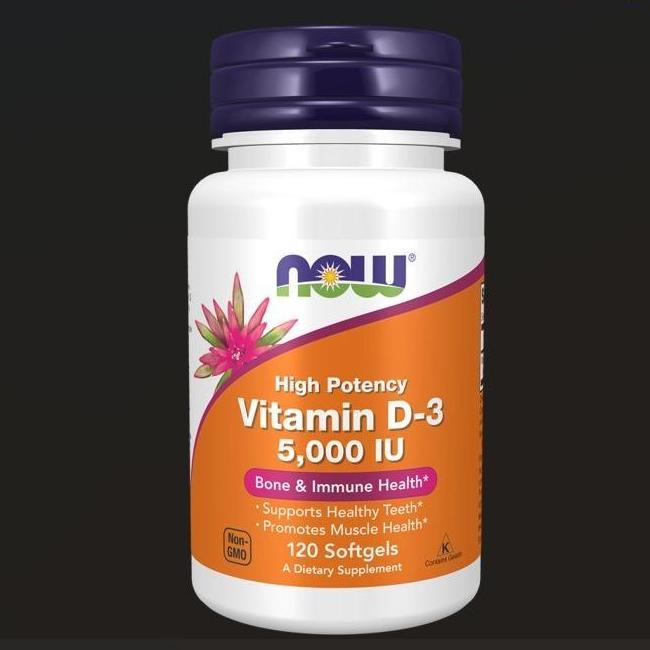 NOW Vitamin D3 5000 IU 5000IU 120 softgels