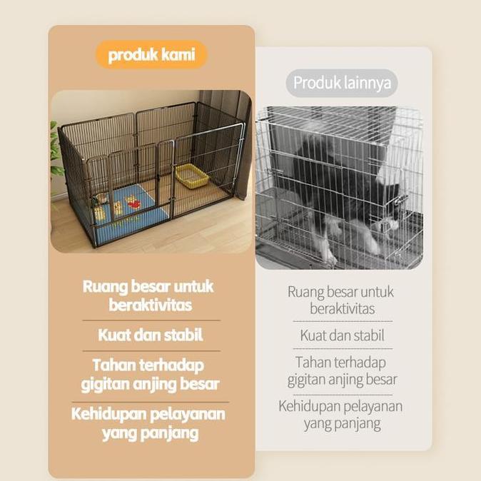 Kandang Anjing Besar Diy/Kandang Hewan Pagar Besi Large Size Pet Cage Anjing Kucing Kandang Pagar Po