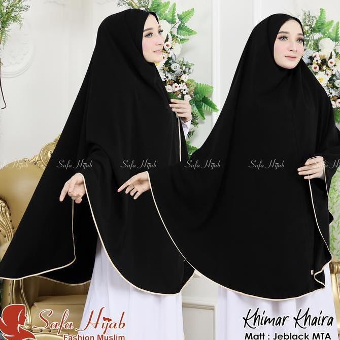KHIMAR SYARI JETBLACK MTA ORYGINAL KATUN ARAB SAFA HIJAB Muslim Tangan