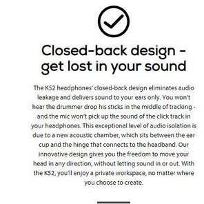 Akg K52 / K 52 Monitor Headphones