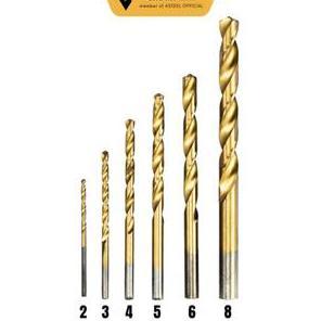 Kokok- Mata Bor Besi Hss Steel Titanium Set 6 Pcs Twist Drill Set Drill Bits Hss Titanium Asteel - M
