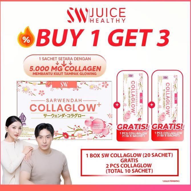 Absolute- Sarwendah Premium Collagen Japan Box 20 Sachet / Minuman Pencerah Kulit Free 10 Sachet Col