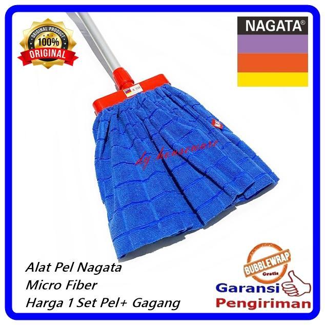 Pel Lantai Nagata Micro Fiber Magic Mop Segi Bulat Nagata  ( Harga 1 Set Pel + Gagang )