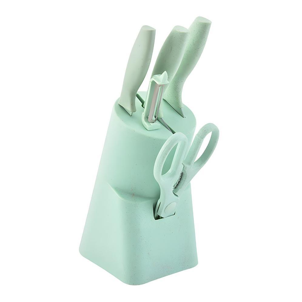 wd-54 (CT) Pisau Set 5 in 1 Keramik/pisau set dapur/pisau potong+tempat pisau Original