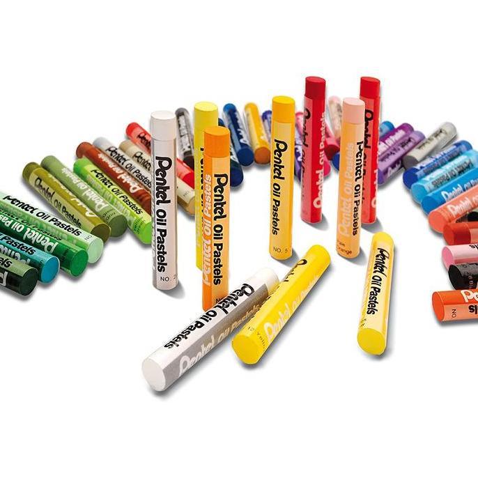 Indahkan- Crayon Pentel Arts Oil Pastels 50 Warna / Colour / Color