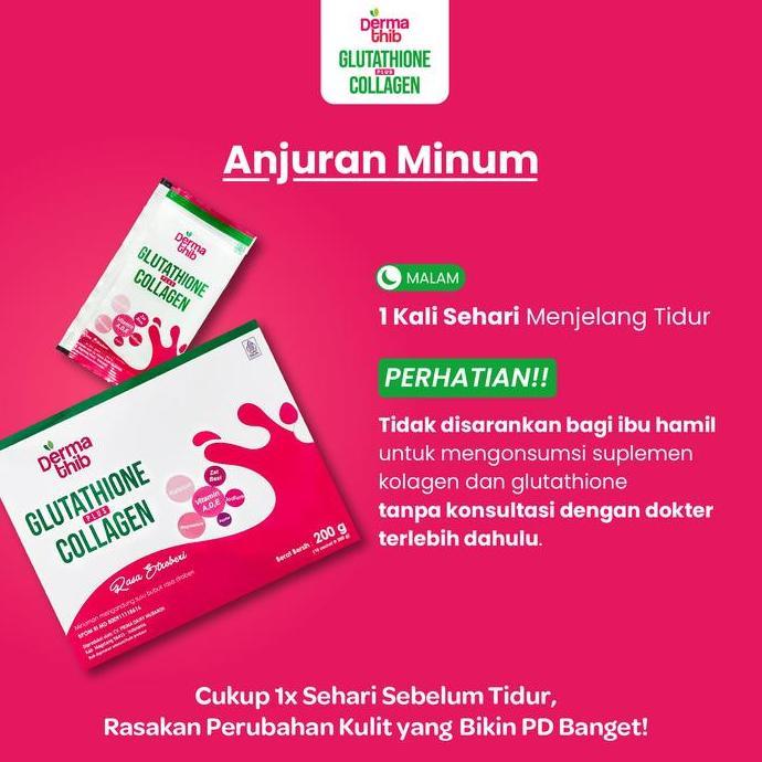 Absolute- Dermathib Collagen Drink - Minuman Collagen Pemutih Badan Dan Wajah | Kolagen Stroberi Der
