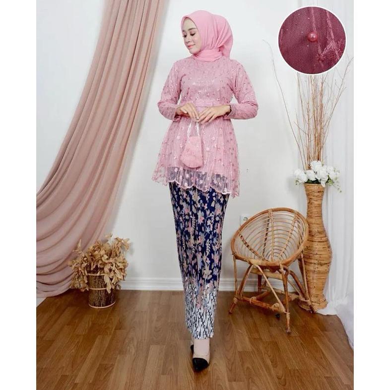 BESTPROMO Set Kebaya Modern - Baju Kebaya Wisuda - Kebaya Pesta Modern - Kebaya Wisuda Modern - Keba