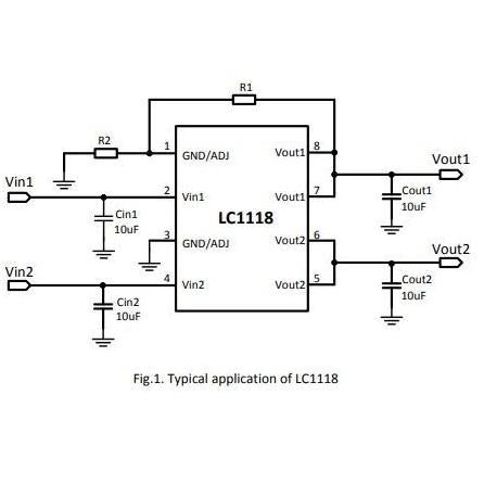 LC1118 BL1118 1118 1833 IC DC DC dual output 1.8 & 3.3V SOP8
