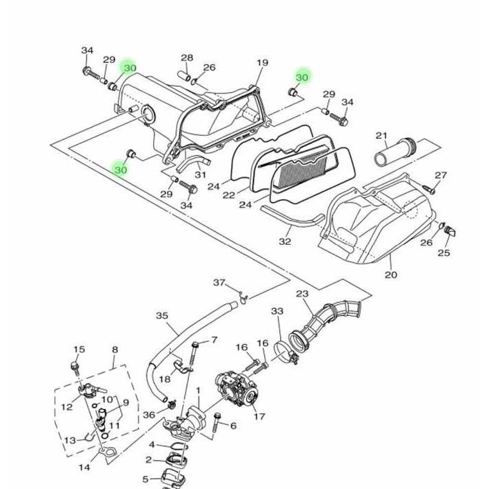 Promo Karet Grommet Bantalan Box Filter Udara Mio M3 S Z Freego 90480-13013 Cod