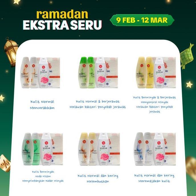 sswwgudang - paket pembersih wajah viva cosmetics / paket viva milk clenser face tonic air mawar 1ml
