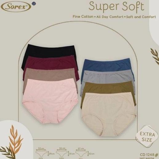 Wokpu- Celana Dalam Wanita Jumbo Big Size Maxi Panty Cd Wanita Super Soft Extra Besar Sorex 1248 Eql