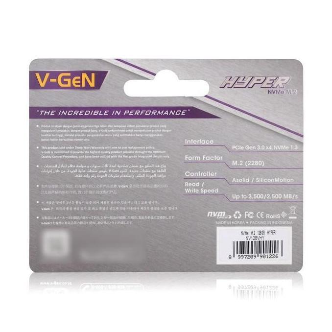 Saveyou- Vgen Ssd M2 Nvme 128Gb - Ssd V-Gen 128 Gb M.2 Nvme Hyper + Incld Baut M.2