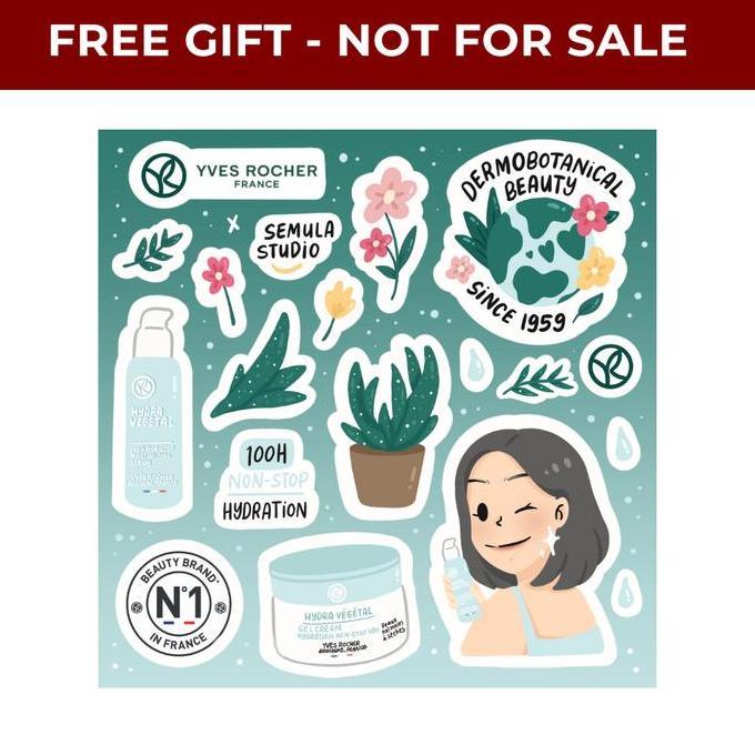 PROMO DISKON - [GIFT TIDAK UNTUK DIJUAL] Yves Rocher Hydra Vegetal Sticker Pack