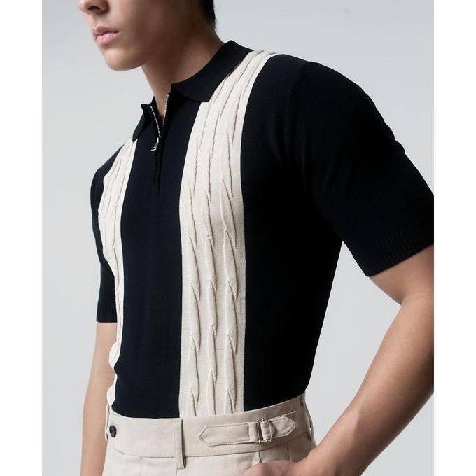 Xxpi- Balvein - Versase Knit Polo Knitwear Atasan Katun Kerah Pria