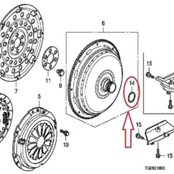 Karet Sil Seal Oring O Ring Torque Torsi Converter Konverter Kruk As Kopling Transmisi Honda Jazz RS